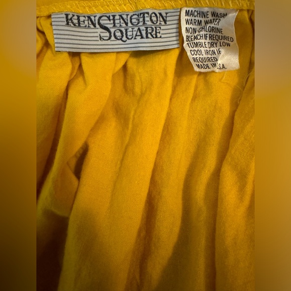 Ken Sington Square Vintage Y2K Yellow Skirt Large Side Pockets Button Up USA 28 - Picture 10 of 11